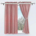 thumbnail image 2 of Set of 2 Blackout Curtains Perforated with 2 Plaid Window Decorations for Interior Bedroom Red H/W 120/80cm, 2 of 4