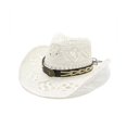 thumbnail image 1 of Sun Hats Stylish Women Men Summer Western Cowboy Hat Shapeable Straw Hollowed Out for Sun, 1 of 7