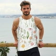 thumbnail image 6 of Logiee Wildflower Watercolor 2 Print Men's Workout Tank Top,Quick Dry Workout Tank Top,Gym Muscle Tee,Fitness Bodybuilding Sleeveless T Shirt-X-Large, 6 of 7