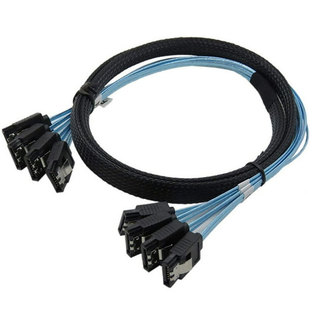 Cable de disco duro aleatorio de color Cable de 7 pines SATA a SATA 3.0 Cable de datos de alta velocidad de transmisión de datos de 6 Ghps, 4 cabezales, 1 m Inevent EL002450-04