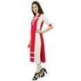 thumbnail image 3 of Phagun Women Rayon Straight Pannel Kurta Kurti 3/4 Sleeve Casual Summer Tunic Blouse, 3 of 7