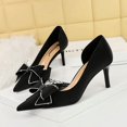 thumbnail image 5 of Zapatos de boda de tacón alto y delgado para mujer, de boca baja, puntiagudos, sexys, de moda, con elástico, zapatos individuales, zapatos clásicos para mujer, 5 of 5