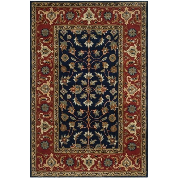 SAFAVIEH Royalty ROY257A Handmade Navy / Rust Rug