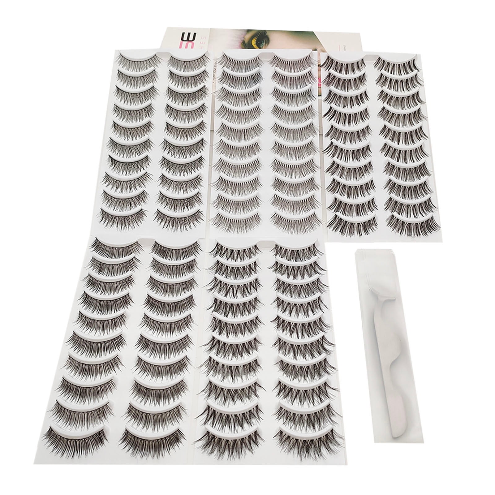 HSMQHJWE Reusable Self Adhesive Eyelashes without Glue Styles Thick Set