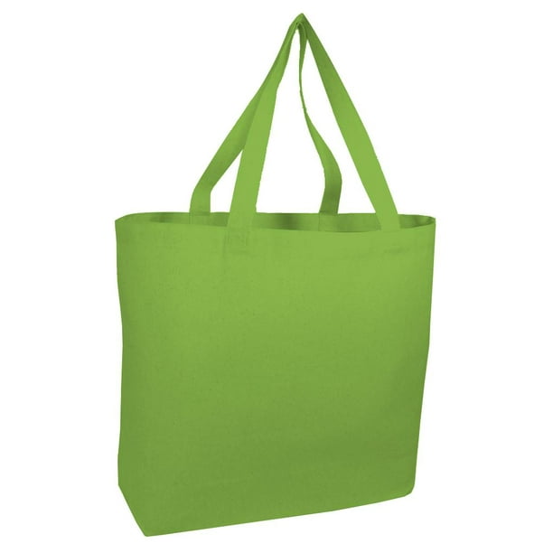 TBF Heavy Canvas Extra Large Tote Bag (6, Lime )