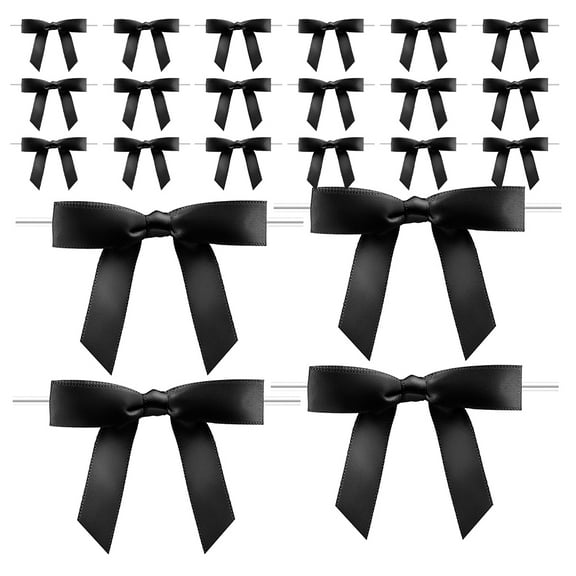 Masteelf  30 PCS Bow Shaped Wine Glass Decoration Drink Labels for Party Black
