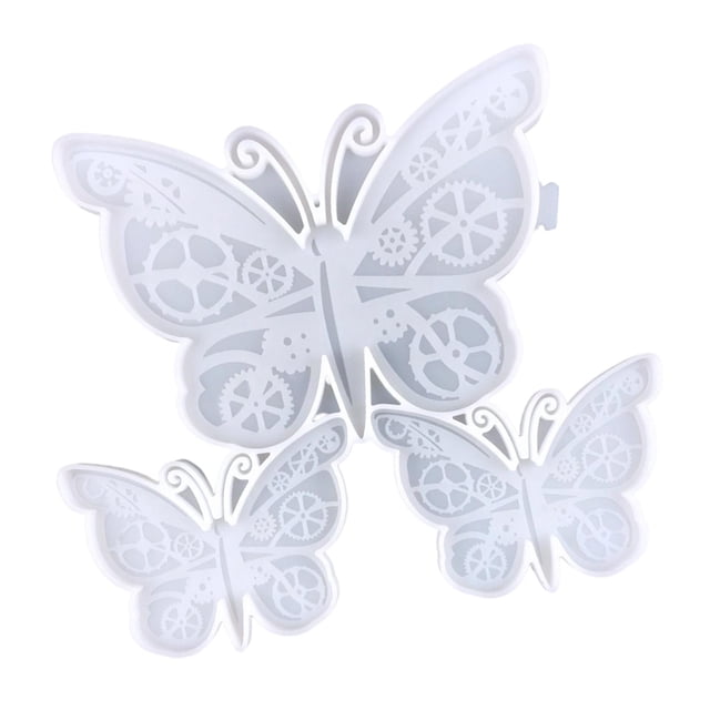 Sombrero mariposa en forma de corazón decoración de pared molde de silicona molde de fundición de resina adorno colgante herramienta artesanal Baoblaze Molde de silicona