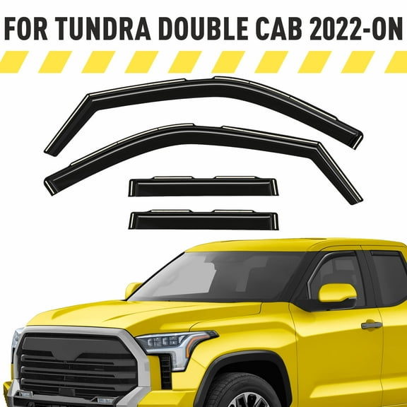 AEROGUYS In-Channel Window Deflectors Extra Durable Window Visors Rain Guards Fit for Toyota Tundra 2022-2025 Double Cab, Sun Visors, Wind Vent Visors, Car Accessories - 4pcs. AG0272