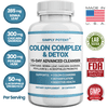 Simply Potents Colon Cleanse Detox Capsules with Probiotic & Natural Laxative, 30 Count