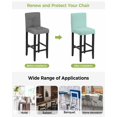 thumbnail image 3 of Linen Mint Green Bar Stool Covers Set of 2, Modern Minimalist Pure Solid Color Stretch Washable Bar Chair Covers with Backs, Removable Pub Counter Height Chair Cover for Kitchen Dining Room Cafe, 3 of 7