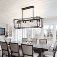 thumbnail image 4 of LovingAHome 8 Lights Rectangle Chandelier, Black Farmhouse Chandelier Light Fixture for Dining Room, 4 of 7