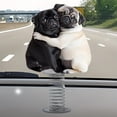 thumbnail image 6 of 1 Pcs Adorable 2D Acrylic Pug Shaking Ornament, Cute Dog Spring Car Dashboard Decoration, Funny Puppy Interior Accessory for Stress Relief in Cars Trucks, 6 of 9