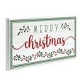 thumbnail image 3 of Stupell Industries Merry Christmas Phrase Festive Floral Holly Detail Wall Plaque, 7 x 17, Design by AE Design, 3 of 5