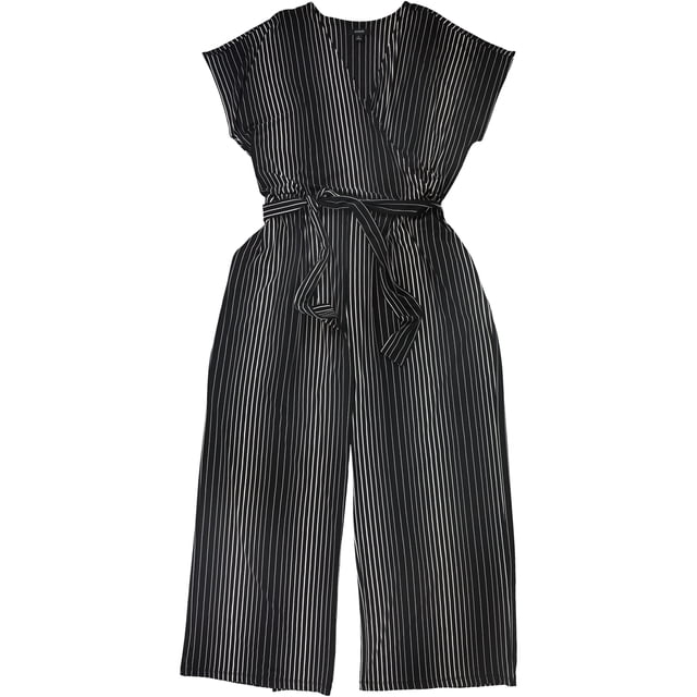 Alfani Womens Wide Leg Jumpsuit, Negro, X-Large