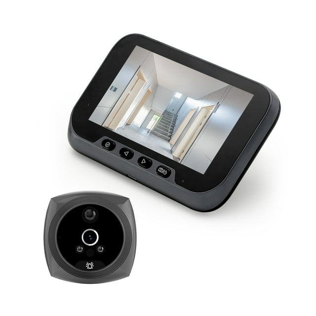 Graflsoa 4.5-Inch Smart Door Viewer with 135° Wide Angle, Human Detection, 3800mAh Battery, 1080P Camera, Black/Grey Options