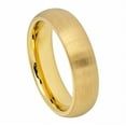 thumbnail image 3 of Tungsten Carbide 8MM/6MM For Men and Ladies Domed Gold IP Brushed Finish Wedding Band Ring Set, 3 of 4