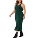 thumbnail image 4 of Vestido de suéter sin mangas de talla grande para mujer Agnes Orinda, cuello redondo, estilo bodycon midi, vestido de tanque de primavera 2X verde oscuro, 4 of 6