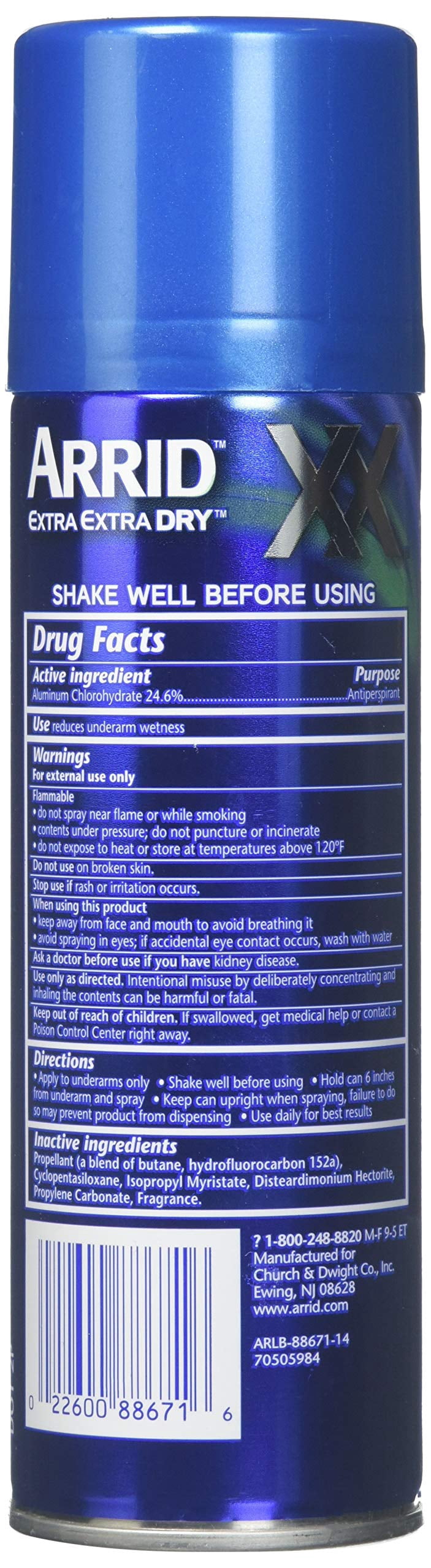 Arrid Xx Ultra Clear Anti-Perspirant Deodorant Spray, Ultra Fresh 6 Oz (Pack Of 5).