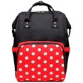 thumbnail image 1 of Asge Mochila Pañalera Estilo Casual y Moderno, para Mujer, Mamá y Bebé, Dama de Moda Back Pack Bonita para Uso Diario BLACK MAMUT (Negro-Rojo) Asge Fácil de meter o sacar las cosas del bebé o las tuyas, 1 of 6