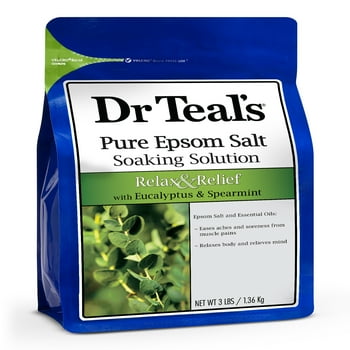 Dr Teal's Pure Epsom Salt Soak, Relax &  with Eucalyptus & Spearmint, 3lbs