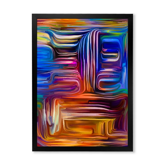 Designart 'Colour Spiral Fusion V' Modern Framed Art Print