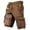 Light Brown, variant on Men's Vintage Distressed Cargo Shorts with Ripped American Flag Print and Multi-Pockets Featuring Relaxed Fit Design for Summer Beach Fishing Hiking Camping Trips Daily Casual Wear Army Green L