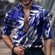 thumbnail image 1 of Nueva moda tribal casual retro para hombre, camiseta de manga larga con solapa, primavera verano, tela de alta calidad, suave, cómoda, talla grande, 1 of 6