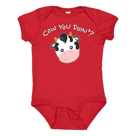 

Inktastic Cow You Doin - Cute Cow Gift Baby Boy or Baby Girl Bodysuit