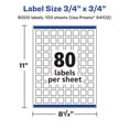 thumbnail image 4 of Avery Matte Clear Square Labels with Sure Feed, 3/4" x 3/4", 8,000 Matte Clear Labels, Print-to-The-Edge, Laser/Inkjet Printable Labels, 4 of 7