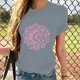 thumbnail image 1 of Fiudx Ofertas Relámpago Blusa de Manga Corta con Estampado de Moda para Mujer, Divertida Camiseta con Cuello Redondo, 1 of 4