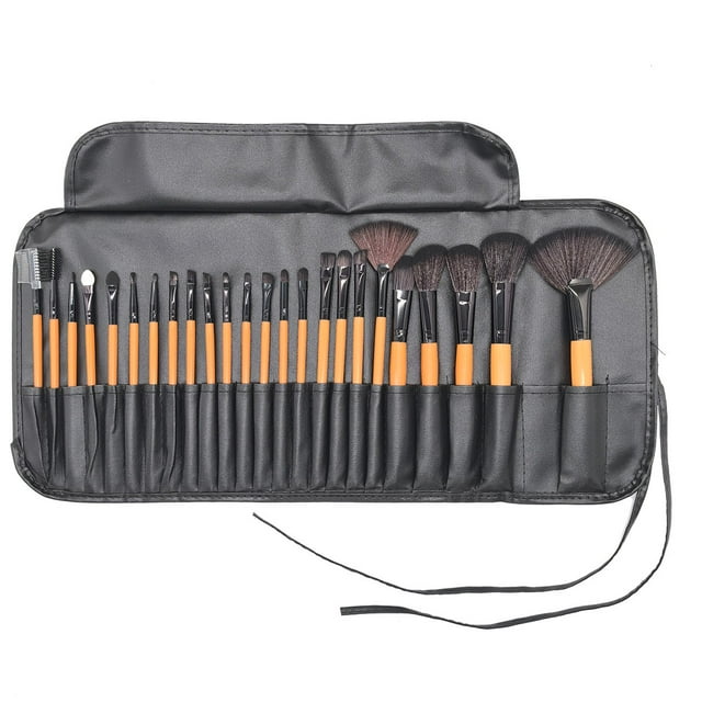 24 Makeup Brushes Original Wood Color Makeup Brush Set Set Comes with A Brush Bag Makeup Beauty Tools