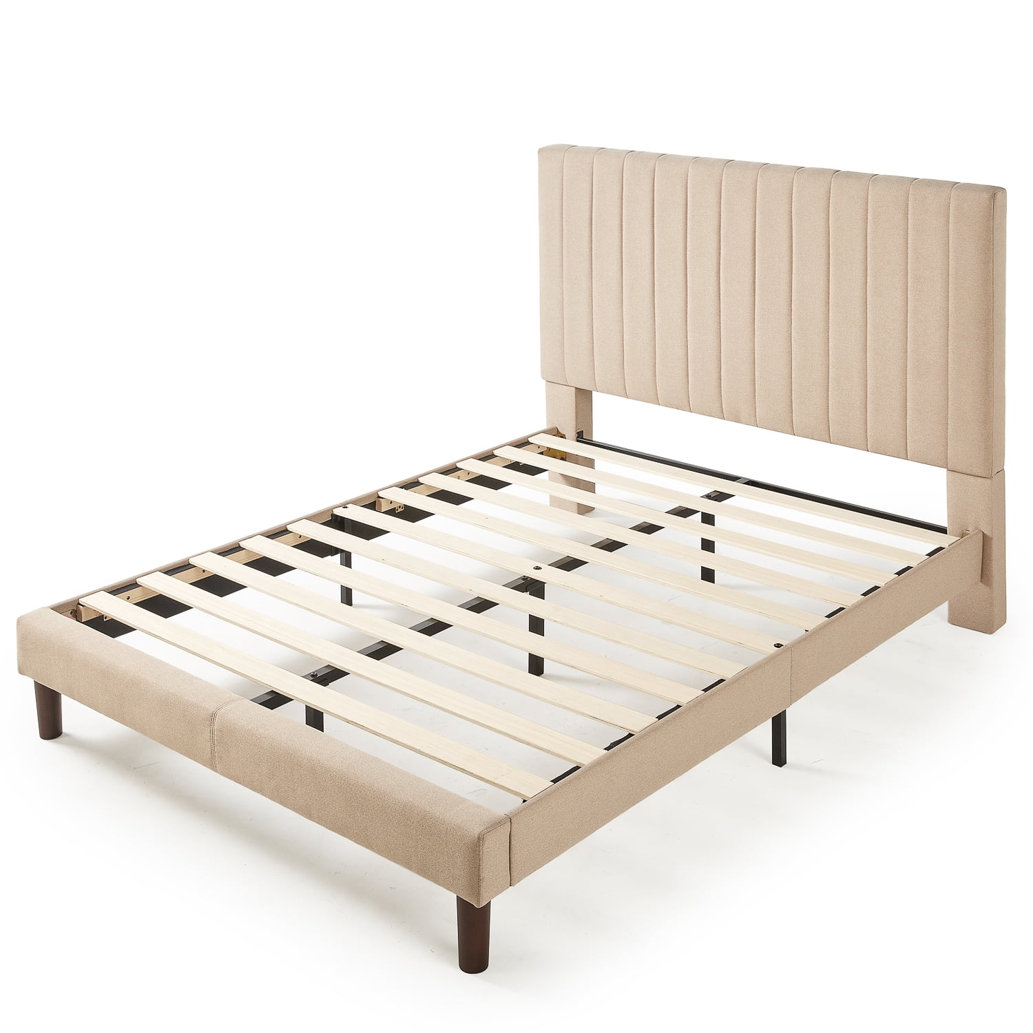 Zinus Debi 51 Upholstered Platform Bed Frame Full Beige