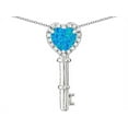 thumbnail image 2 of Star K � Key to My Heart Pendant Necklace with Created Blue Opal, 2 of 9