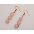thumbnail image 4 of Handmade Rose Quartz Natural Drop Earrings , Stone Earrings, 4 of 7
