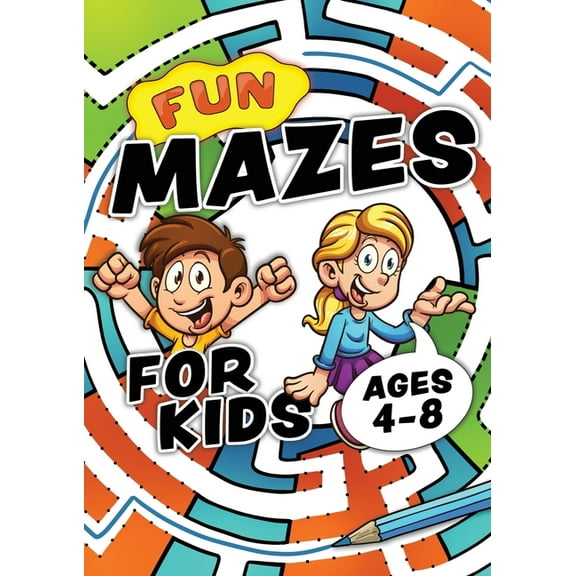 Fun Mazes For Kids Ages 4-8: Problem solving puzzles for children. Easy activity book for kids age 3, 4, 5, 6, 7, 8. Big, (Paperback)