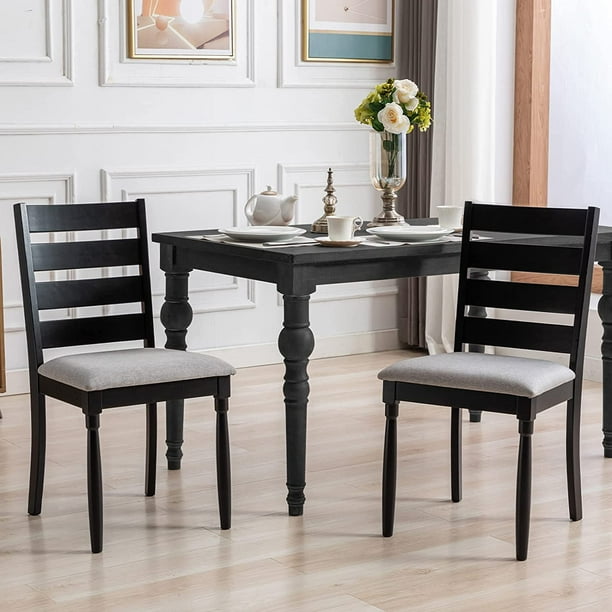 Duhome Wood Dining Chairs Set of 2, Ladder Back Dining Room Chairs with