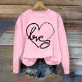 thumbnail image 2 of WEAIXIMIUNG Chandails en Molleton Courts pour Femmes Grande Taille Quotidien Maison Extérieur Entraînement Solide Manches Longues Col Rond T-Shirt Haut Chandail en Molleton Imprimé, 2 of 7