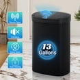 thumbnail image 5 of 13 Gallon Plastic Garbage Can Kitchen Trash Can Automatic Touch Free Trash can with Lid 50 Liter Waste Bin Mute Anti-Fingerprint for Bedroom Home Office Living Room, Black, 5 of 7