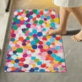 thumbnail image 2 of Yayeee Bath Rug for Bathroom Floor Non Slip Contour Fluffy Soft Absorbent Mat, 20"x24", Blue Colorful Circles, 2 of 7
