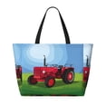 thumbnail image 2 of Gaeub Tractor on farming land Print Beach Bag,Large Tote Bag,Waterproof Sandproof Women Tote Bag,Pool Bag with Zipper for Gym Grocery Travel, 2 of 7