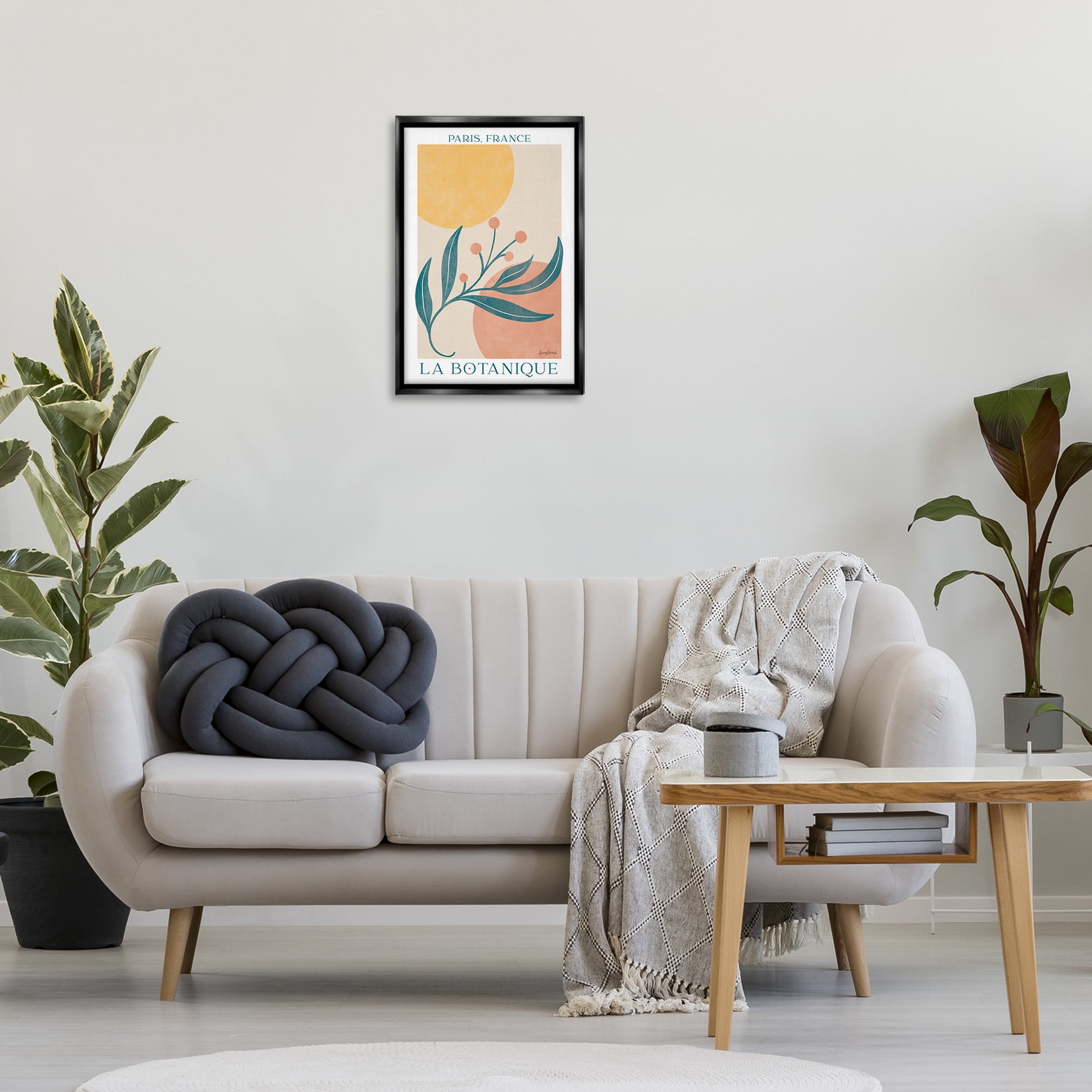 Stupell Industries French Botanical Poster Botanical & Floral Painting Black Floater Framed Art Print Wall Art, 17 x 25