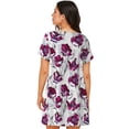 thumbnail image 2 of Bixox Tulips Flowers Pattern Women's Nightgown, Soft & Breathable Sleepwear, Round Neck Knee-Length Pajama Dress,Loungewear for Home & Sleep, 2 of 7