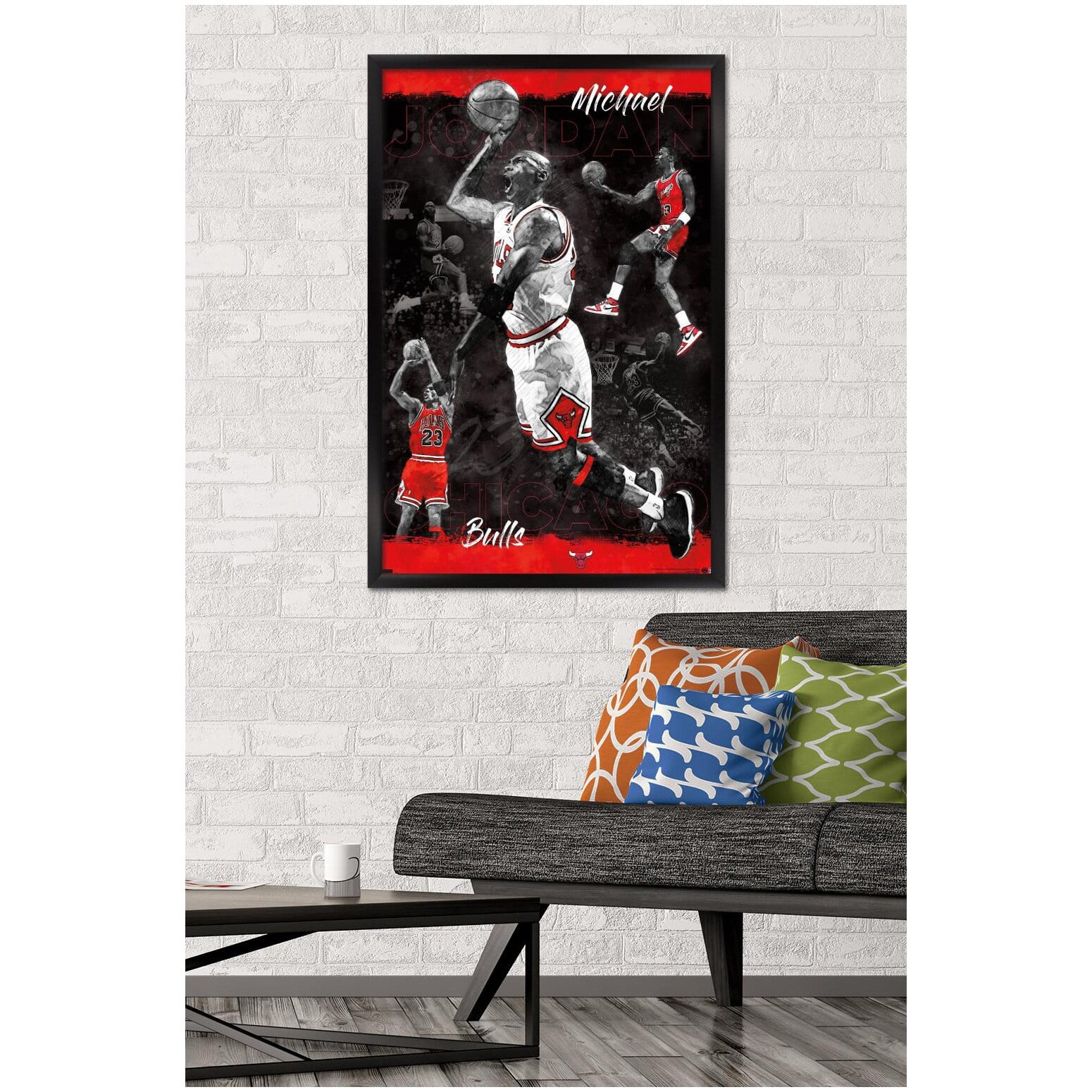 Michael Jordan - Sketch Wall Poster, 22.375" x 34", Framed