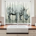 thumbnail image 2 of Ambesonne Animal Kitchen Curtains, Wild Animal Pastel Design, 55"x39", Pale Green and Pale Blue, 2 of 3
