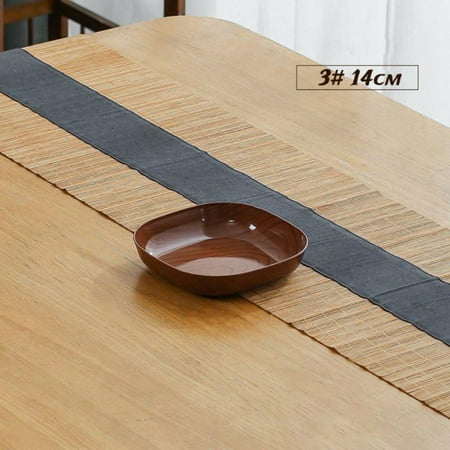 

Small Plate Imitation Wood Plastic Snack Plate Vinegar Dish Kitchen Sushi Breakfast Dried Fruit Snack Tray Bone Spitting Dish