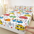 thumbnail image 4 of Erosebridal Teens Cartoon Colorful Camper Bed Sheets 4pcs,Girls Boys Camping Theme King Sheets,Breathable Home Decor, 4 of 5