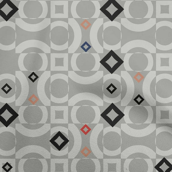 oneOone Cotton Poplin Twill Dusty Gray Fabric Geometric Dress Material Fabric Print Fabric By The Yard 56 Inch Wide-YY