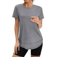 thumbnail image 2 of Npasoilc Sports Shirts for Women Short Sleeve Round Neck Pullover Tops Lightweight Breathable Sun-Protective Athletic Fitness Shirts Casual Loose Tops, 2 of 8