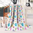 thumbnail image 2 of Pets Paws Print Colorful Blanket,Comfortable Soft Flannel Throw Blanket,All Season,Warm Lightweight Blankets for Sofa Bed Couch Living Room Chair,50"x60"(130x150cm), 2 of 4
