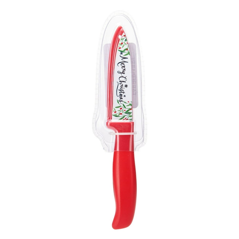 Farberware Professional 3-inch Ceramic Paring Knife with Red Blade Cover  and Handle